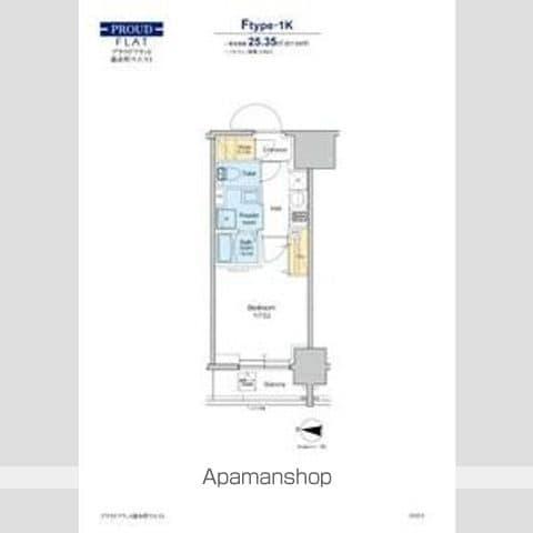 プラウドフラット錦糸町ウエスト(1K/6階)の間取り写真