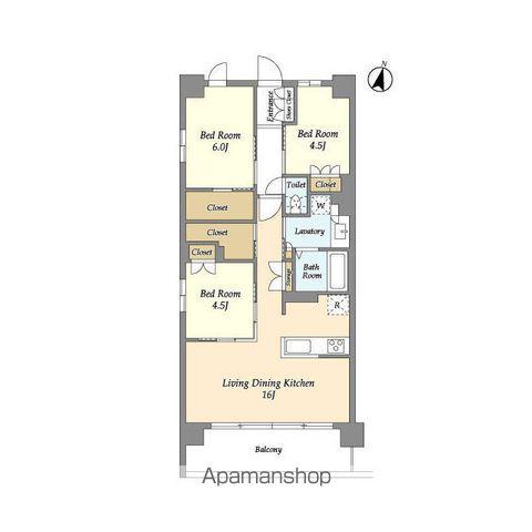 グランカーサ川口青木町公園(3LDK/4階)の間取り写真