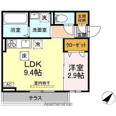 レスア柏崎I(1LDK/1階)の間取り写真