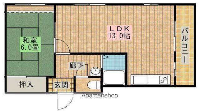 クレスト大津2(1LDK/2階)の間取り写真