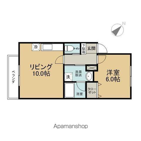 ドリームハウス沖館(1LDK/1階)の間取り写真