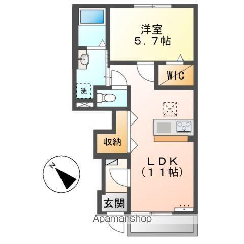 クオリア(1LDK/1階)の間取り写真