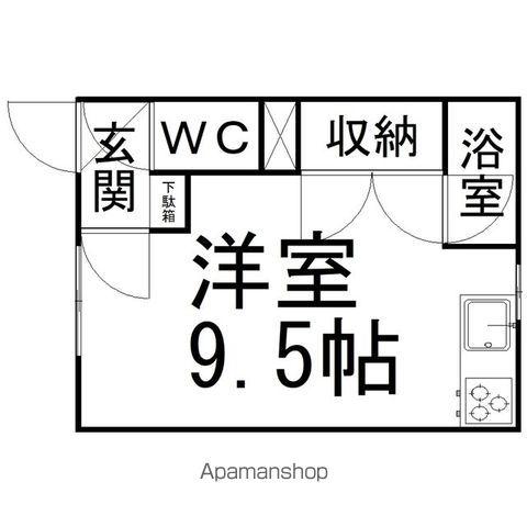 コーポクワイエット(ワンルーム/2階)の間取り写真