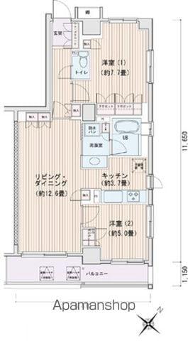 エスティメゾン豊洲レジデンス E棟(2LDK/6階)の間取り写真