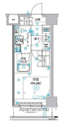 セジョリ横浜睦町(1K/4階)の間取り写真