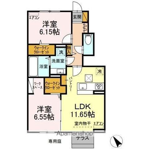 FAON GRACE(2LDK/1階)の間取り写真