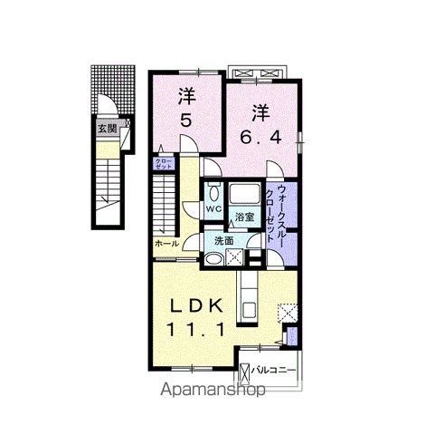 VILLA アニバ Ⅱ(2LDK/2階)の間取り写真