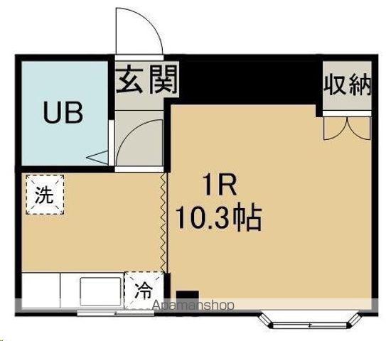 ピーランド(ワンルーム/3階)の間取り写真