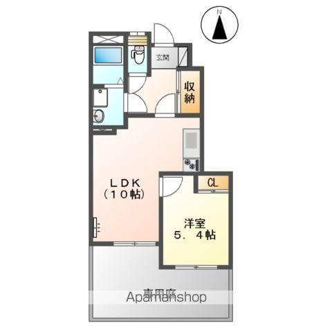 エミスフェール(1LDK/1階)の間取り写真