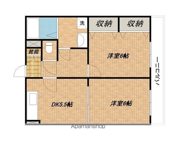 シャン シエル(2DK/3階)の間取り写真