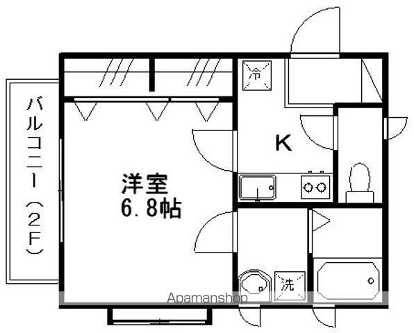 フレックスRA・NA(1K/1階)の間取り写真