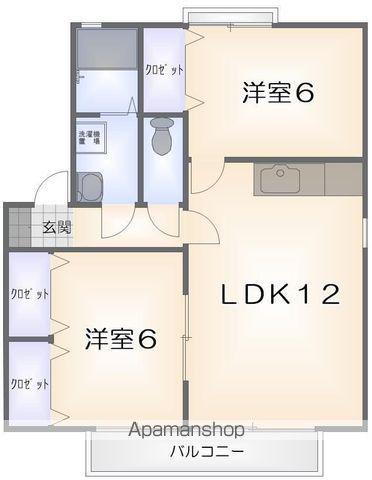 ハーバービュー金磯(2LDK/1階)の間取り写真