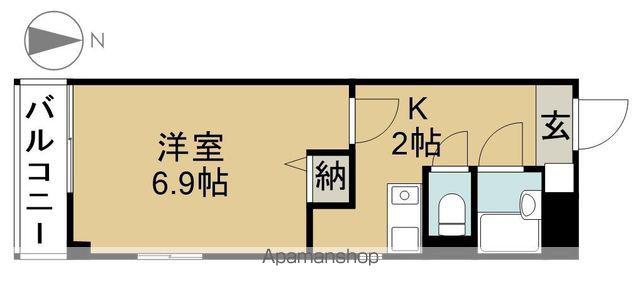 グレイス国府宮Ⅱ(1K/9階)の間取り写真