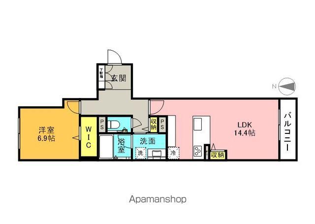 ラ・エスペリア(1LDK/2階)の間取り写真
