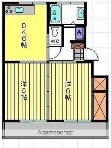 桜第一コーポ(2DK/2階)の間取り写真