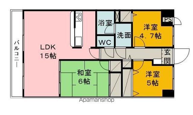 サントノーレ姫原(3LDK/4階)の間取り写真