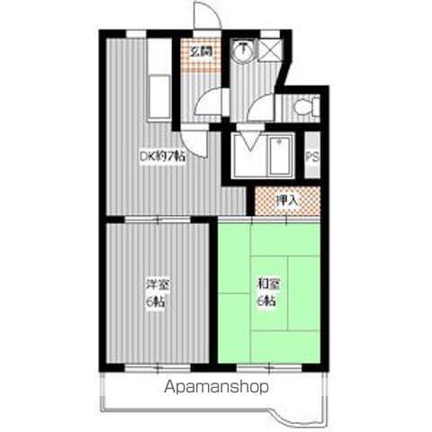 アーク宝地(2DK/2階)の間取り写真