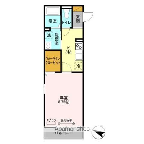 メルヴェーユ八潮中央A(1K/2階)の間取り写真