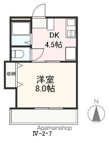 クレイドル安田Ⅲ・Ⅳ(1DK/2階)の間取り写真
