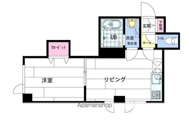 ロイヤルキャッスル壱番館(1LDK/3階)の間取り写真