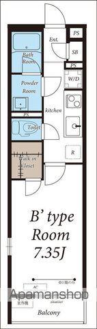 リブリ・津田沼Ⅲ(1K/1階)の間取り写真