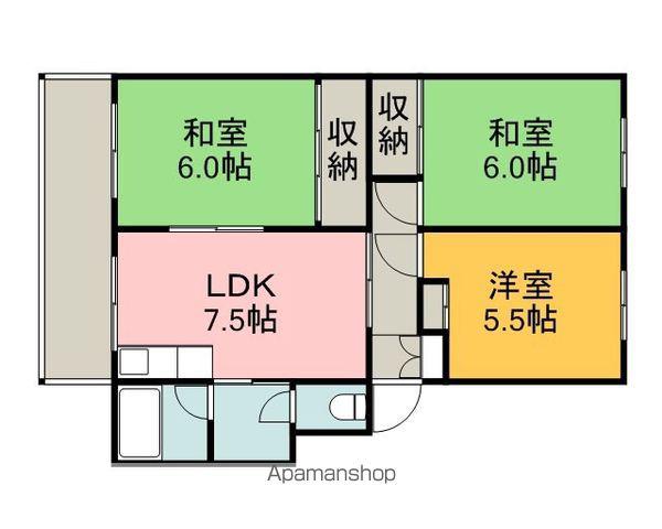 増原マンション(3DK/1階)の間取り写真