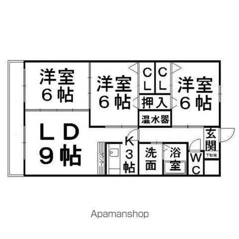 フェイマスKITAMI2番館(3LDK/4階)の間取り写真