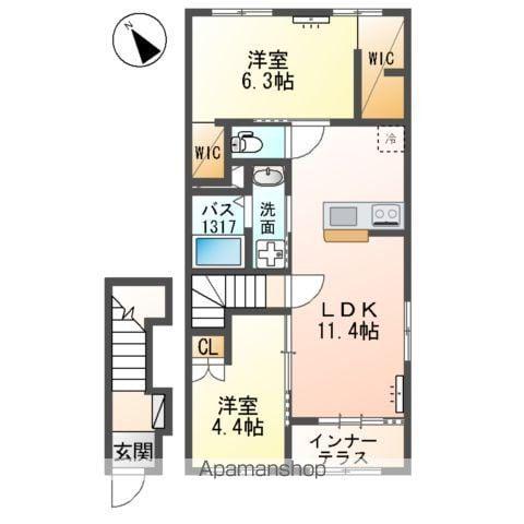 AMORE PATRIA(2LDK/2階)の間取り写真