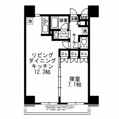 レジディア月島Ⅲ(1LDK/10階)の間取り写真
