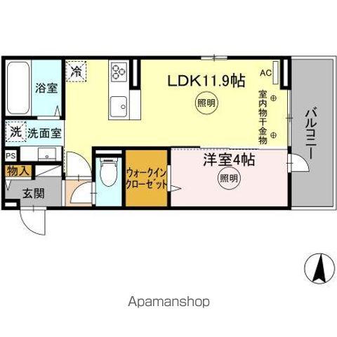 D-ROOM津福今町(1LDK/2階)の間取り写真
