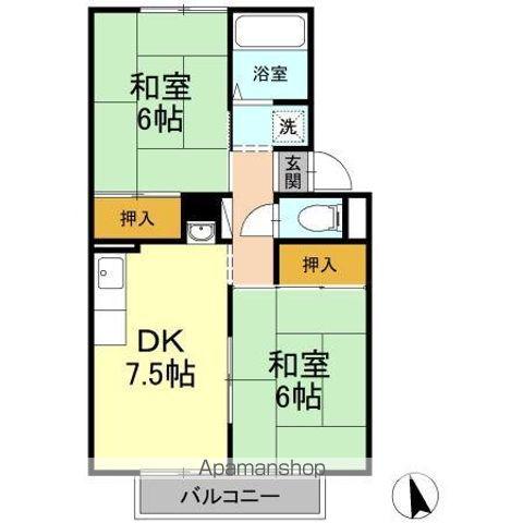 シートピア屋島 B棟(2DK/2階)の間取り写真