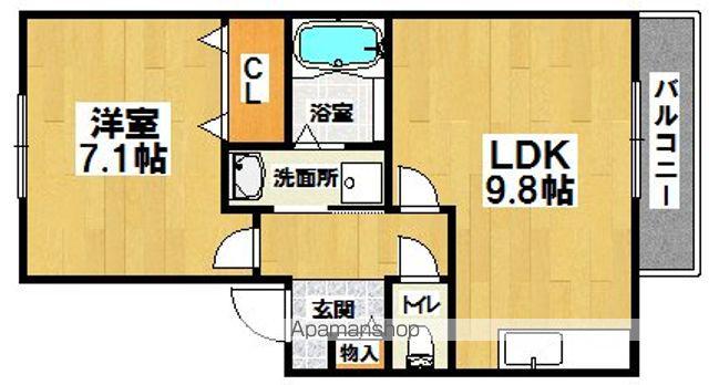 南海電鉄南海本線 松ノ浜駅 徒歩6分 2階建 築22年(1LDK/2階)の間取り写真