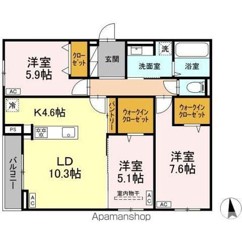 CLASSEUM仙台小田原 I(3LDK/2階)の間取り写真