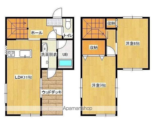 日豊本線 三股駅 バス乗車時間:3分 役場バス停で下車 徒歩2分 2階建 築19年(2LDK)の間取り写真