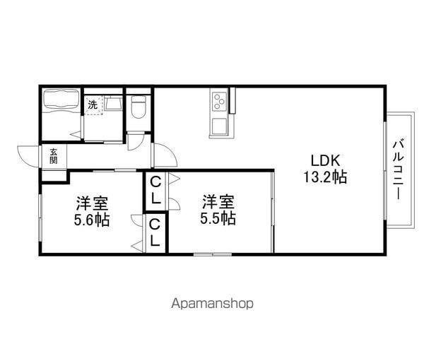 GIRASOLE(2LDK/2階)の間取り写真