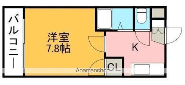 アビタシオン渡鹿(1K/5階)の間取り写真
