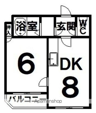 コンフォートクサカ(1DK/3階)の間取り写真