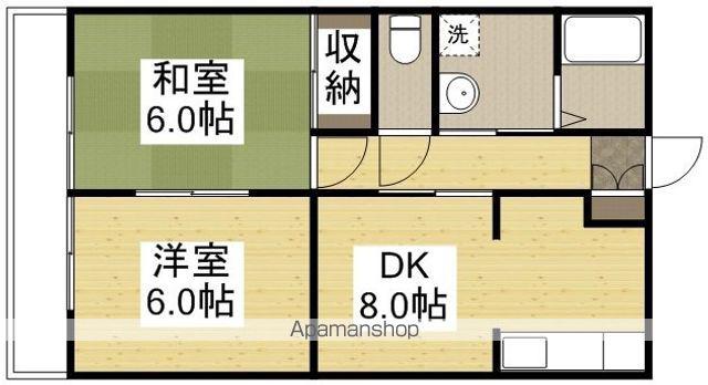 リバティ安原Ⅲ(2DK/1階)の間取り写真