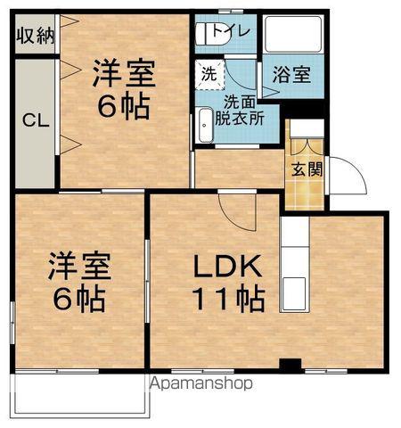 フレグランス・シティ(2LDK/1階)の間取り写真