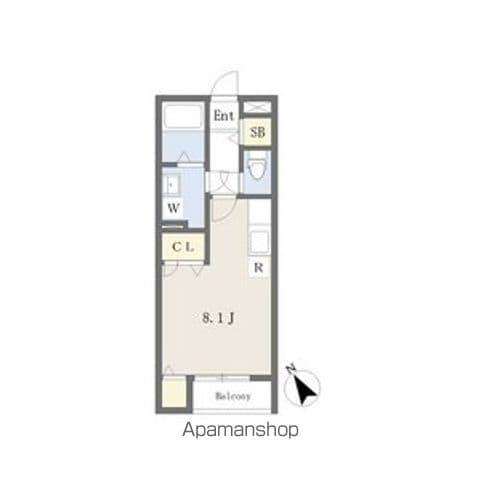 岩手県盛岡市 2階建 築8年(ワンルーム/2階)の間取り写真