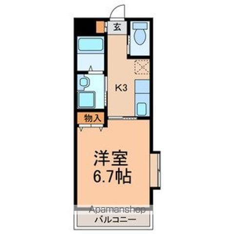 メゾンフォー(1K/3階)の間取り写真