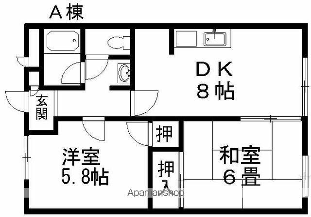 セラヴィ(2DK/2階)の間取り写真
