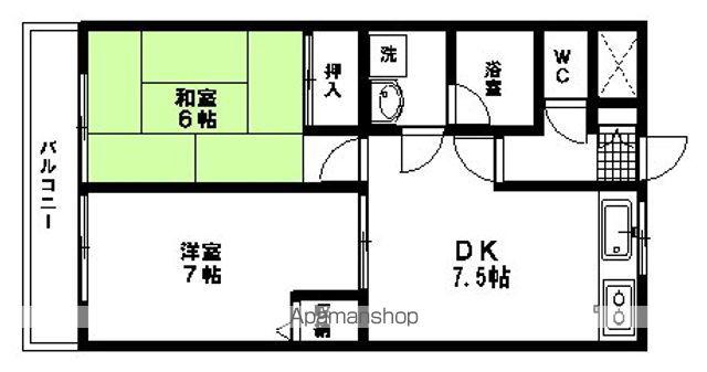 菅原レジデンスⅠ(2DK/1階)の間取り写真