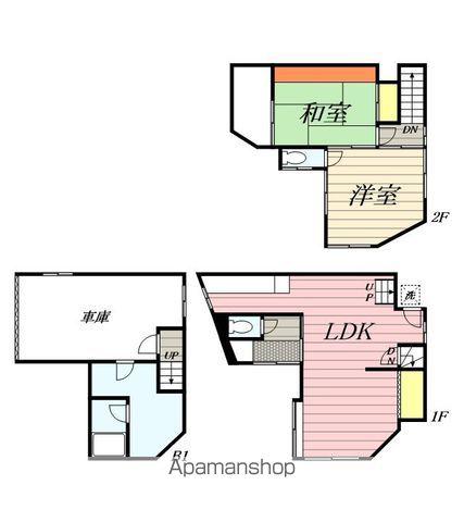 阪和線 杉本町駅 徒歩9分 3階建 築44年(2LDK)の間取り写真