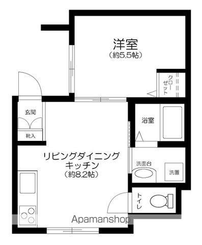 国立テラス(1LDK/1階)の間取り写真