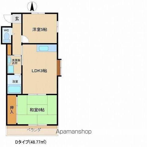 エクセル東丘(2LDK/1階)の間取り写真