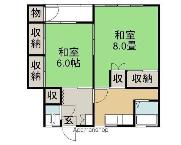 クレセント2(2K/2階)の間取り写真