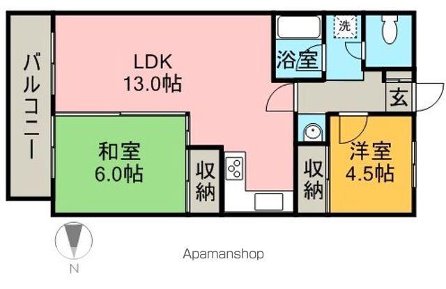 コーナン徳常ビル(2LDK/4階)の間取り写真