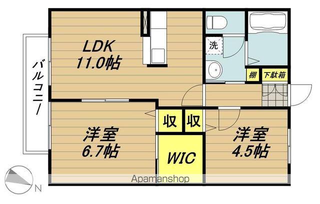 ウインザーコート弐番館(2LDK/1階)の間取り写真