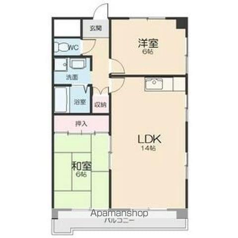 アイリス勢子坊(2LDK/2階)の間取り写真